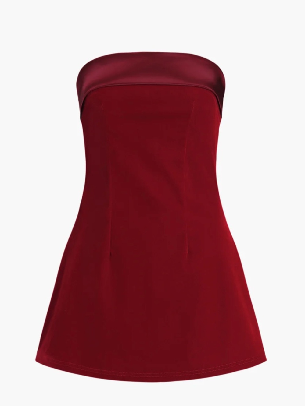 Commense Satin Velvet Strapless Dress NWOT